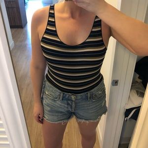 Free People Striped Body Suit